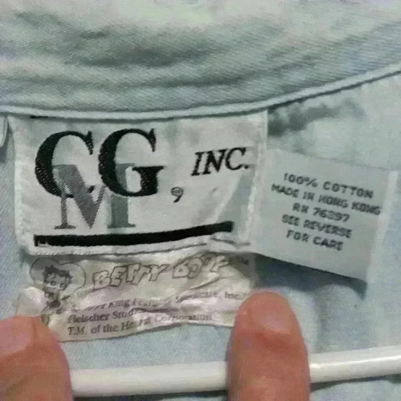 Betty Boop M light Jean material shacket, vintage cotton y2k embroidered - Picture 3 of 7